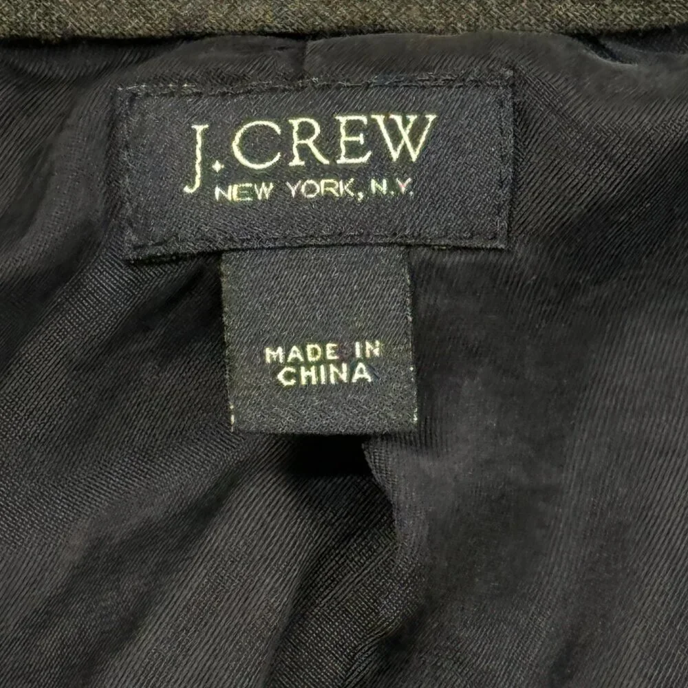 J CREW Ludlow‎ Blazer Jacket Gray Micro Stripe Mens 38R Cotton 16899